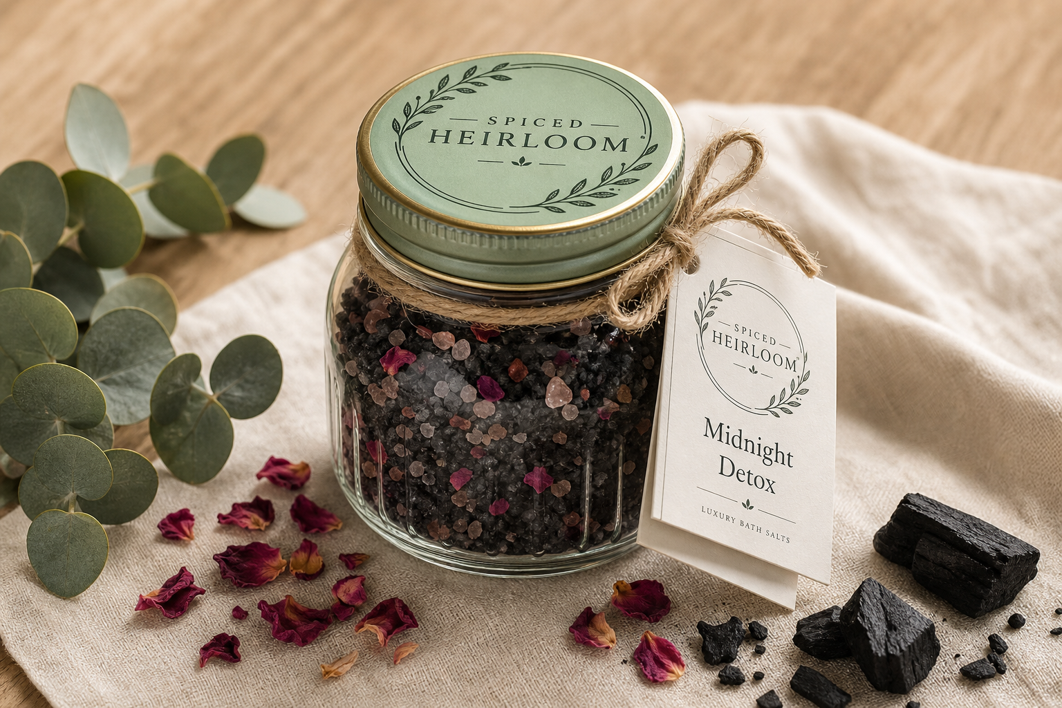 Midnight Detox luxury bath salts jar
