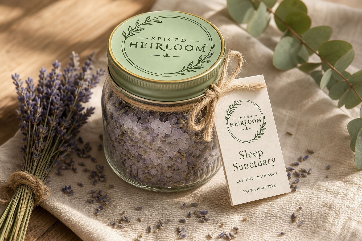 Sleep Sanctuary luxury bath salts jar